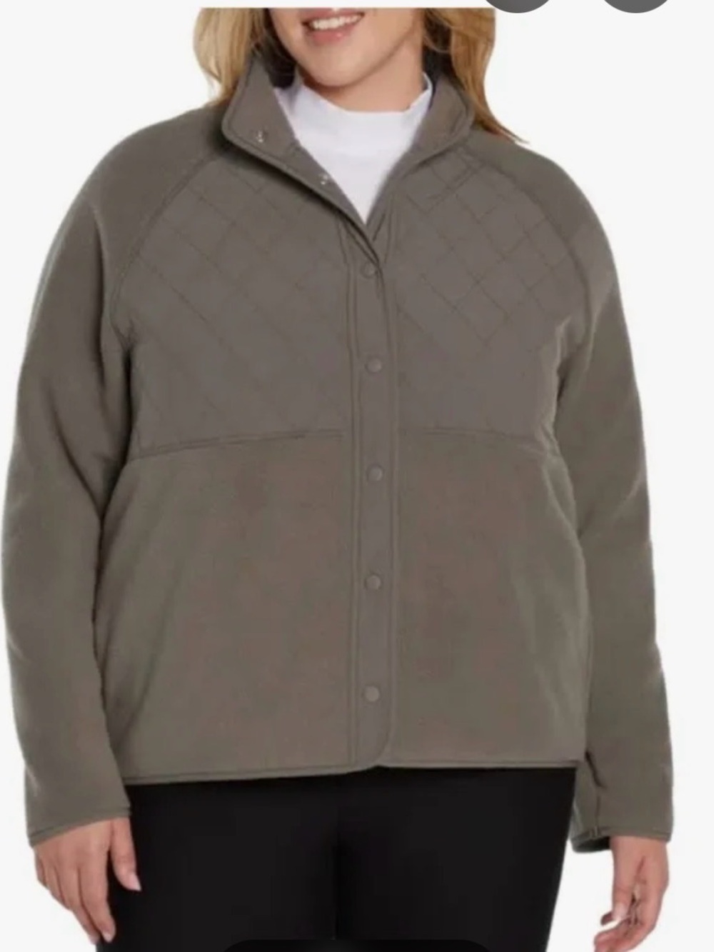 GAPQuilted Fleece Jacket - Brown